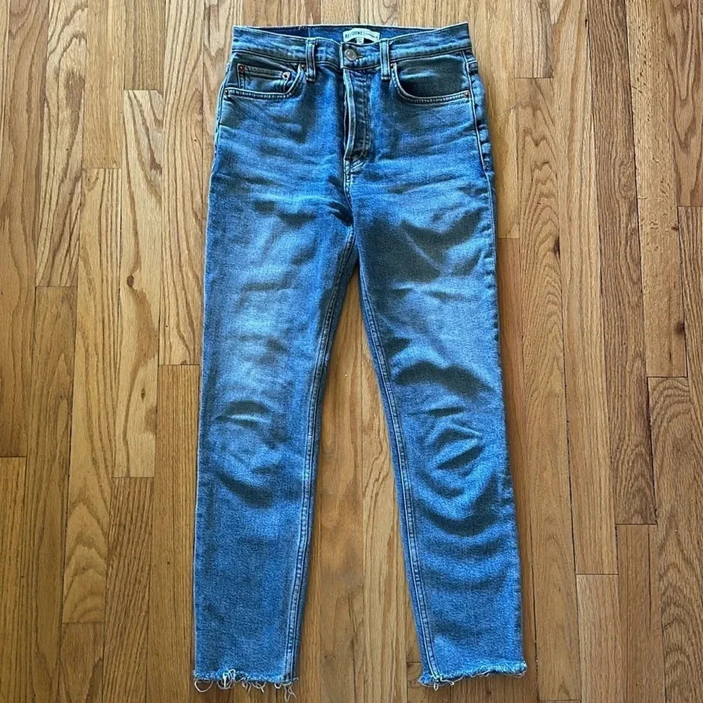 Redone Originals sz 26 button fly Jean I seam 26” 11” rise waist 14” across VGUC